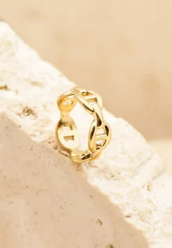 Złoty Pierścionek z Wycięciami Amynt