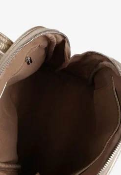 Złoty Plecak o Trapezowym Kształcie Zdobiony Przeszyciem Polzedi