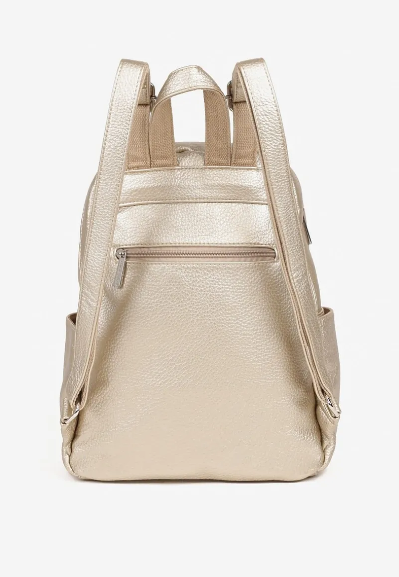 Złoty Plecak z Suwakami w Miejskim Stylu Nalionea