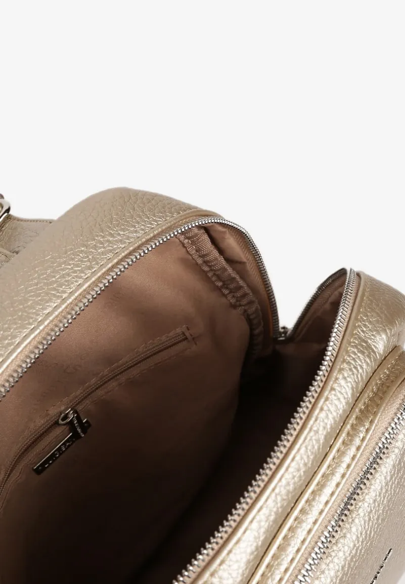 Złoty Plecak z Suwakami w Miejskim Stylu Nalionea